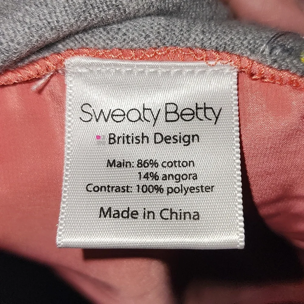 Sweaty Betty sweater top size small gray front semi cheer back - Picture 5 of 6